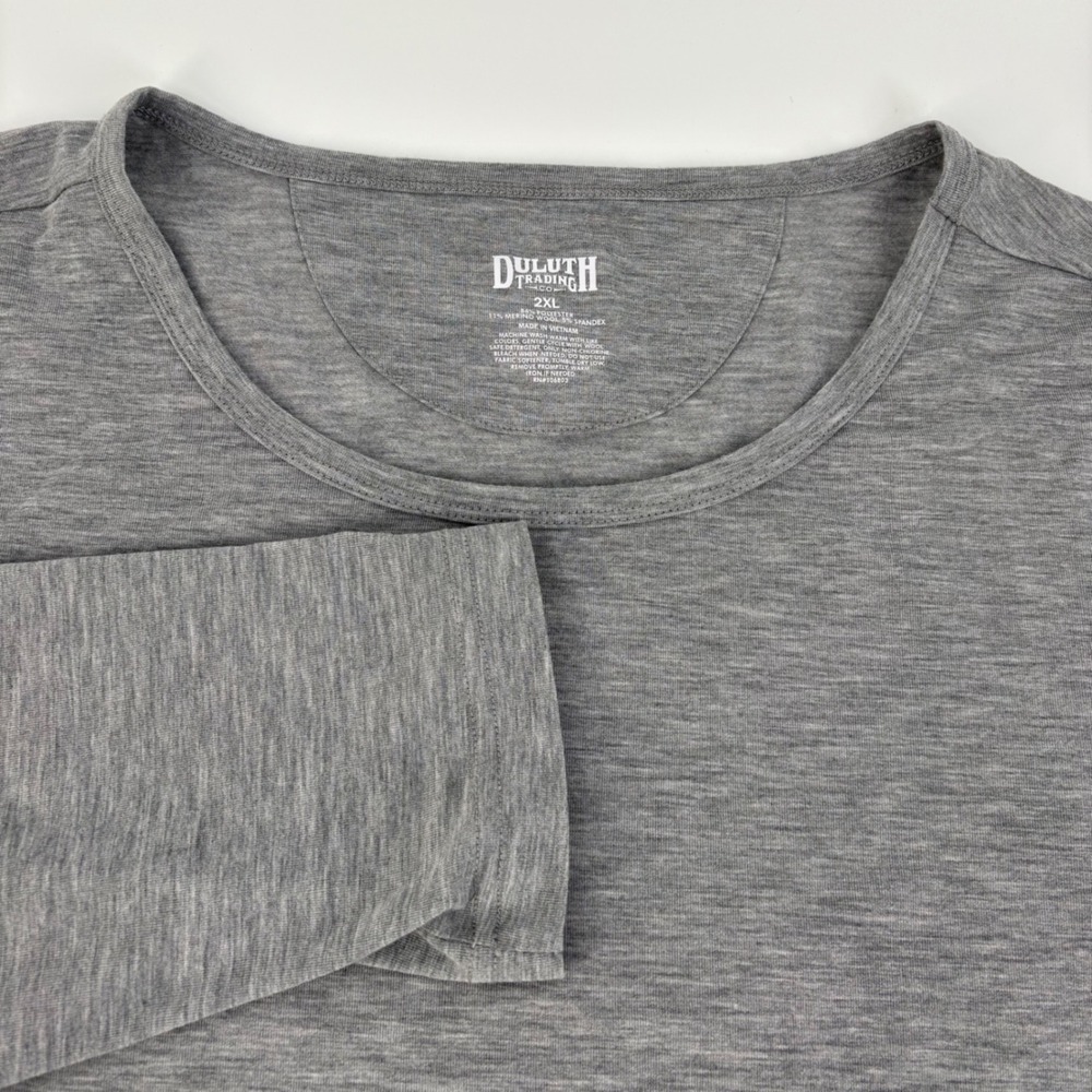 Duluth Trading Co Top Women 2XL Gray Long Sleeve Ruched Merino Wool Blend